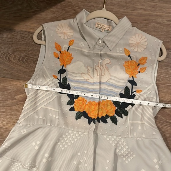 Kashti Embroidered Swan Top Blouse By Sahil Kochhar Size M - Picture 8 of 10